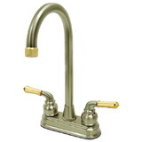 Elements of Design EB499 4-Inch Centerset Bar Faucet, Brushed Nickel/Polished Brass