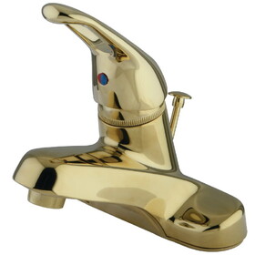 Elements of Design EB512B Single Handle 4" Centerset Lavatory Faucet with Brass Pop-up, Polished Brass