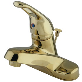 Elements of Design EB512 Single Handle 4" Centerset Lavatory Faucet with Retail Pop-up, Polished Brass