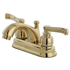 Elements of Design EB5602FL Two Handle 4" Centerset Lavatory Faucet with Retail Pop-up, Polished Brass