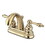 Elements of Design EB5612AL Two Handle 4" Centerset Lavatory Faucet with Retail Pop-up, Polished Brass