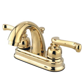 Elements of Design EB5612FL Two Handle 4" Centerset Lavatory Faucet with Retail Pop-up, Polished Brass