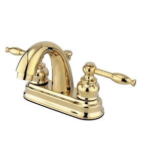 Elements of Design EB5612KL Two Handle 4" Centerset Lavatory Faucet with Retail Pop-up, Polished Brass