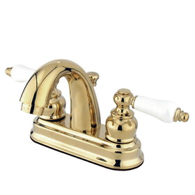 Elements of Design EB5612PL Two Handle 4" Centerset Lavatory Faucet with Retail Pop-up, Polished Brass
