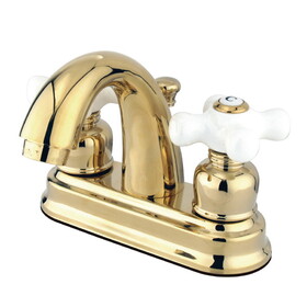 Elements of Design EB5612PX Two Handle 4" Centerset Lavatory Faucet with Retail Pop-up, Polished Brass