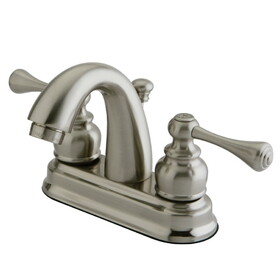 Elements of Design EB5618BL Two Handle 4" Centerset Lavatory Faucet with Retail Pop-up, Satin Nickel