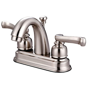 Elements of Design EB5618FL Two Handle 4" Centerset Lavatory Faucet with Retail Pop-up, Satin Nickel