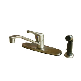 Elements of Design EB562SN Single Handle 8" Center Kitchen Faucet With Sprayer, Satin Nickel