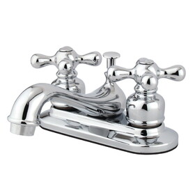 Elements of Design EB601AX Two Handle 4" Centerset Lavatory Faucet with Retail Pop-up, Polished Chrome