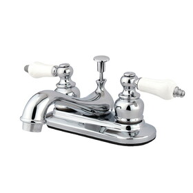 Elements of Design EB601B Two Handle 4" Centerset Lavatory Faucet with Retail Pop-up, Polished Chrome