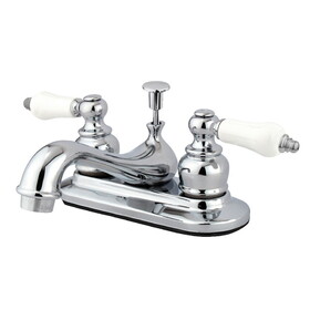 Elements of Design EB601PL Two Handle 4" Centerset Lavatory Faucet with Retail Pop-up, Polished Chrome