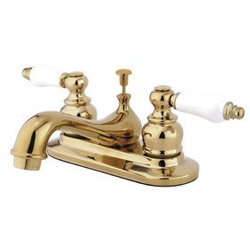 Elements of Design EB602B Two Handle 4" Centerset Lavatory Faucet with Retail Pop-up, Polished Brass
