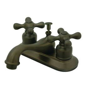 Elements of Design EB605AX Two Handle 4" Centerset Lavatory Faucet with Retail Pop-up, Oil Rubbed Bronze