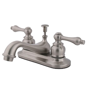 Elements of Design EB608AL Two Handle 4" Centerset Lavatory Faucet with Retail Pop-up, Satin Nickel