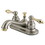 Elements of Design EB609AL Two Handle 4" Centerset Lavatory Faucet with Retail Pop-up, Satin Nickel / Polished Brass