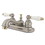 Elements of Design EB609B Two Handle 4" Centerset Lavatory Faucet with Retail Pop-up, Satin Nickel/Polished Brass
