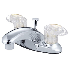 Elements of Design EB6151 Two Handle 4" Centerset Lavatory Faucet with Retail Pop-up, Polished Chrome