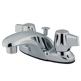 Elements of Design EB620B Two Handle 4" Centerset Lavatory Faucet with Retail Pop-up, Polished Chrome