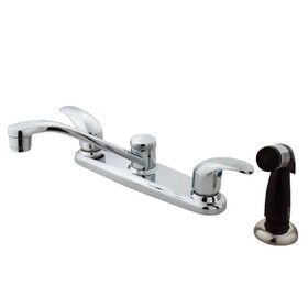 Elements of Design EB6272LL Two Handle 8" Centerset Kitchen Faucet, Polished Chrome