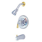 Elements of Design EB634 Tub and Shower Faucet with Single Handle, Polished Chrome/Polished Brass