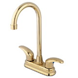 Elements of Design EB6492LL Two Handle 4" Centerset Bar Faucet without Pop-up, Polished Brass