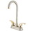 Elements of Design EB6499LL Two Handle 4" Centerset Bar Faucet without Pop-up, Satin Nickel/Polished Brass