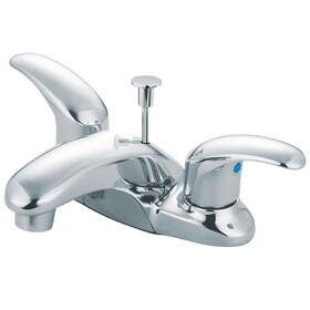 Elements of Design EB6621LL Two Handle 4" Centerset Lavatory Faucet with Retail Pop-up, Polished Chrome