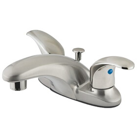 Elements of Design EB6628LL Two Handle 4" Centerset Lavatory Faucet with Retail Pop-up, Satin Nickel