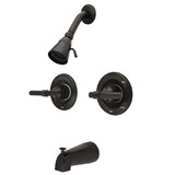 Elements of Design EB665ML Twin Handles Tub Shower Faucet Pressure Balanced With Volume Control, Oil Rubbed Bronze
