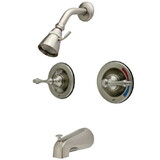 Elements of Design EB668AL Two Handle Tub & Shower Faucet, Satin Nickel Finish
