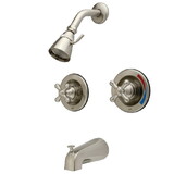 Elements of Design EB668AX Two Handle Tub & Shower Faucet, Satin Nickel Finish