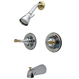 Elements of Design EB674 Tub and Shower Faucet, Polished Chrome/Polished Brass