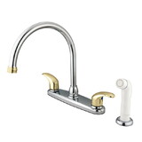 Elements of Design EB6794LL 8-Inch Centerset Kitchen Faucet, Polished Chrome/Polished Brass
