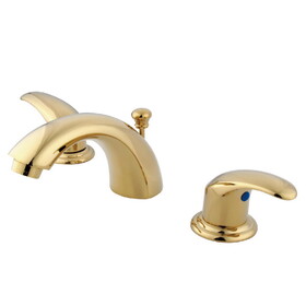 Elements of Design EB6952LL Two Handle 4" to 8" Mini Widespread Lavatory Faucet with Retail Pop-up, Polished Brass