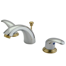 Elements of Design EB6954LL Two Handle 4" to 8" Mini Widespread Lavatory Faucet with Retail Pop-up, Chrome/Polished Brass
