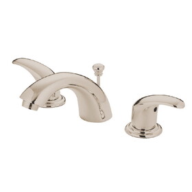 Elements of Design EB6958LL Two Handle 4" to 8" Mini Widespread Lavatory Faucet with Retail Pop-up, Satin Nickel
