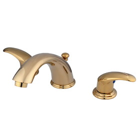 Elements of Design EB6962LL Two Handle 8" to 16" Widespread Lavatory Faucet with Brass Pop-up, Polished Brass