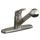 Elements of Design EB708SP Single Loop Handle Pullout Kitchen Faucet, Satin Nickel