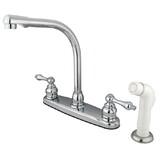 Elements of Design EB711AL High Arch Kitchen Faucet With Non-Metallic Sprayer, Polished Chrome