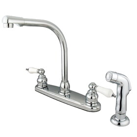 Elements of Design EB711SP Two Handle High Arch Kitchen Faucet With Non-Metallic Sprayer, Polished Chrome