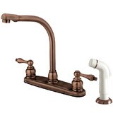 Elements of Design EB716AL High Arch Kitchen Faucet With Non-Metallic Sprayer, Antique Copper