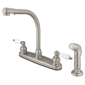 Elements of Design EB718SP High Arch Kitchen Faucet With Non-Metallic Sprayer, Satin Nickel