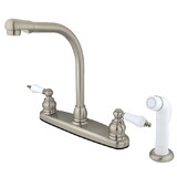 Elements of Design EB718 High Arch Kitchen Faucet With Non-Metallic Sprayer, Satin Nickel