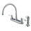 Elements of Design EB721SP Two Handle Goose Neck Kitchen Faucet with Sprayer, Chrome