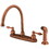 Elements of Design EB726ALSP Two Handle Goose Neck Kitchen Faucet with Non-Metallic Sprayer, Antique Copper