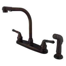 Elements of Design EB755SP 8" High Arch Kitchen Faucet With Sprayer, Oil Rubbed Bronze