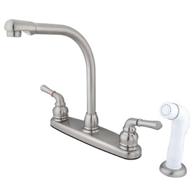 Elements of Design EB758 8" High Arch Kitchen Faucet With Sprayer, Satin Nickel