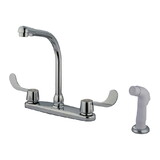 Elements of Design EB762 Two Handle High Arch Kitchen Faucet with Sprayer, Polished Chrome