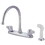 Elements of Design EB772 Two Handle 8" Center Kitchen Faucet with White Side Sprayer, Polished Chrome