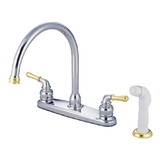Elements of Design EB794 8-Inch Centerset Kitchen Faucet, Polished Chrome/Polished Brass